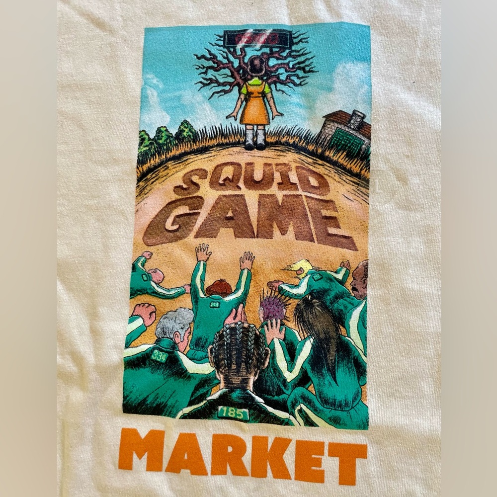 Men’s Squid Game Graphic T-Shirt -Cream